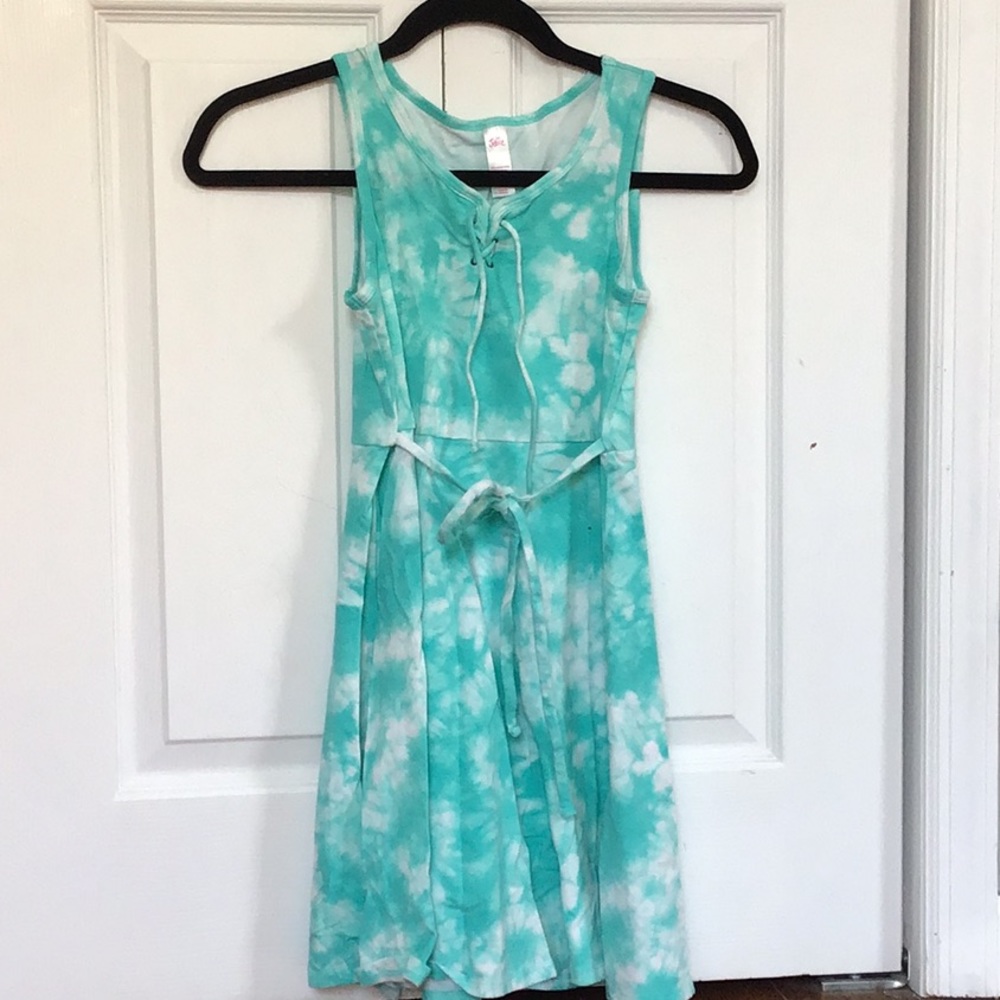 teal tie-dye dress